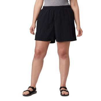 Dámské Kraťasy Columbia Sandy River Plus Size Černé DVOHKL302